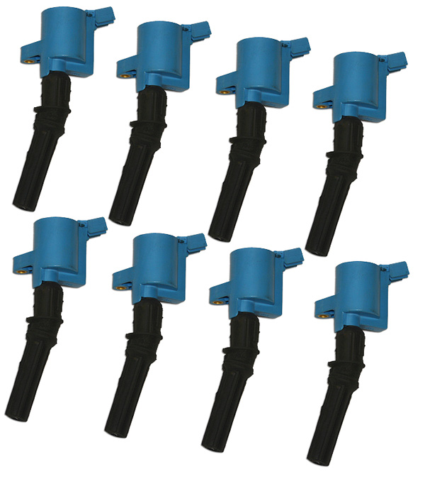 21-2000 4.6, 5.4L 2V Oem Coil Pack Replacements, Blue Set Of 8, Ford