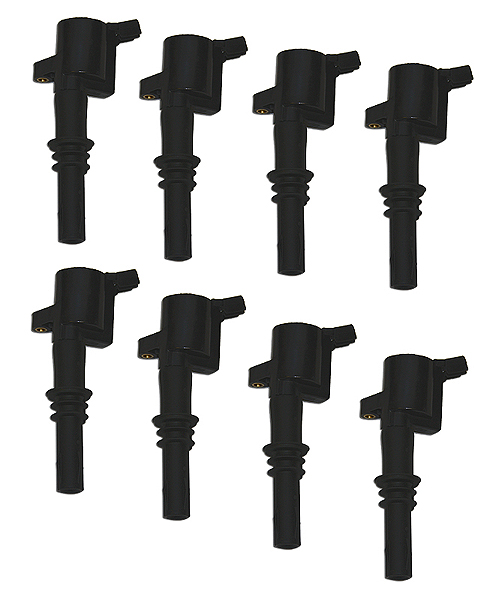21-4001 4.6, 5.4L 4V Oem Coil Pack Replacements, Black Set Of 8, Ford