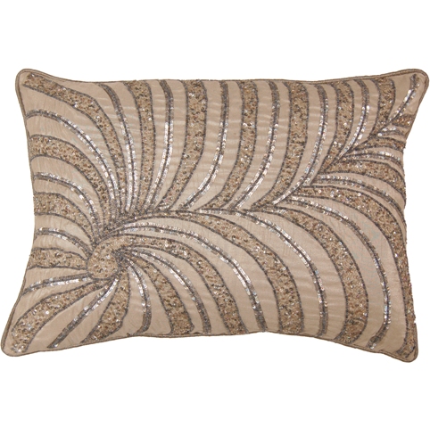 Picture of Indias Heritage C854 Poly Dupioni Embroidery Pillow- Wheat