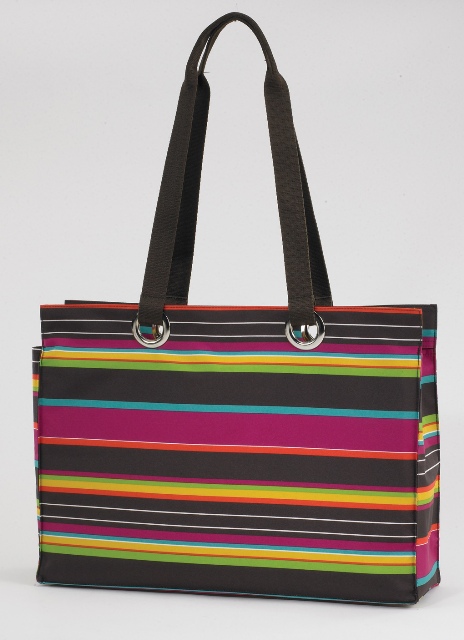 City Tote Bag - Chocolate Stripe, Pack of 2