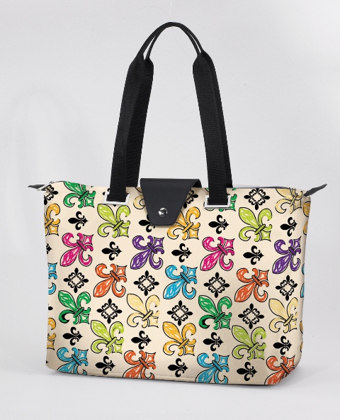 Hampton Bag - Creme Fleur De Lis, Pack of 2