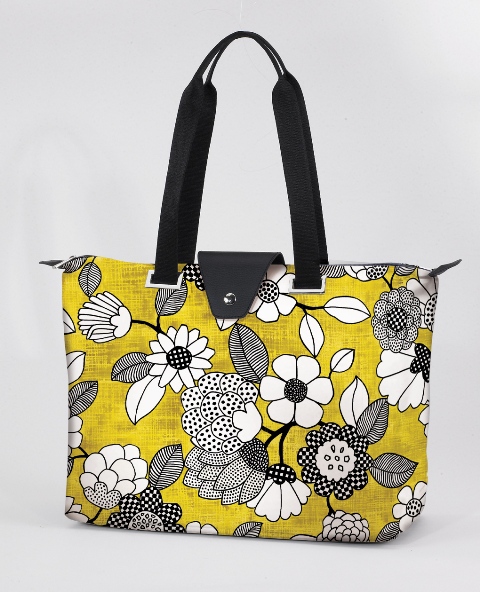 Hampton Bag - Yellow and Black Floral- Pack of 2
