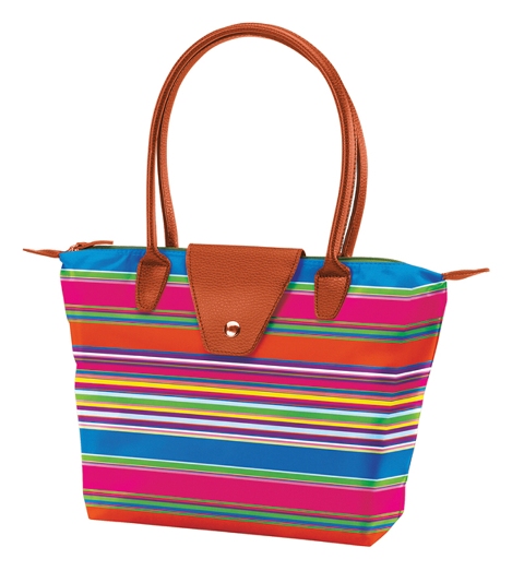 Small Fold-Up Bag - Orange Stripe- Pack of 2