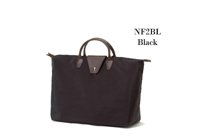 Joann Marrie Designs NF2BL Short Handle Fold-Up Bag - Black- Pack of 2