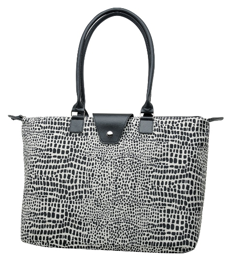 Long Handle Fold-Up Bag - Black dot leopard, Pack of 2