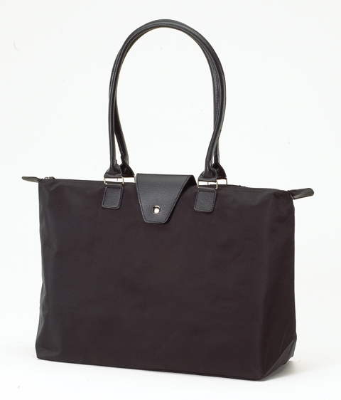 Long Handle Fold-Up Bag - Black and Black, Pack of 2
