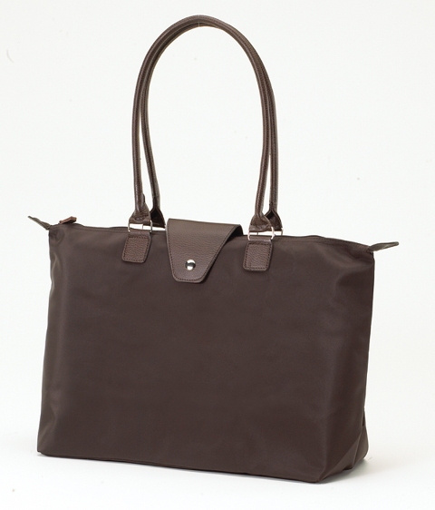 Long Handle Fold-Up Bag - Chocolate- Pack of 2