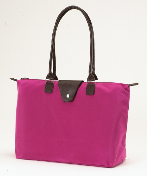 Long Handle Fold-Up Bag - Fuchsia, Pack of 2