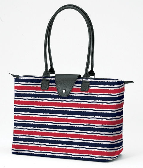 Long handle Fold-Up Bag - Marina Stripe