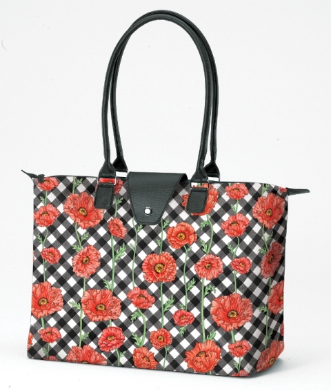 Long Handle Fold-Up Bag - Poppy Chic- Pack of 2