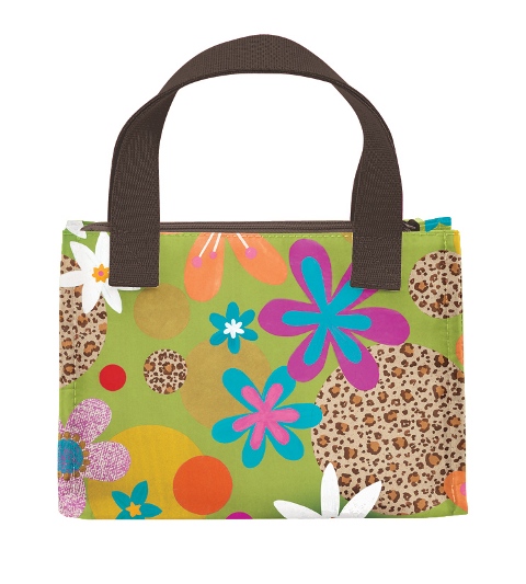 Lunch Bag - Green Leopard Floral, Pack of 2