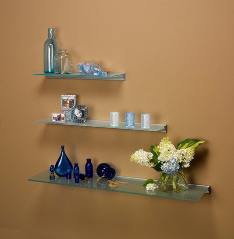 Picture of Amore Designs GCE824CL Glace Clear Glass Shelf- 8 x 24 in.