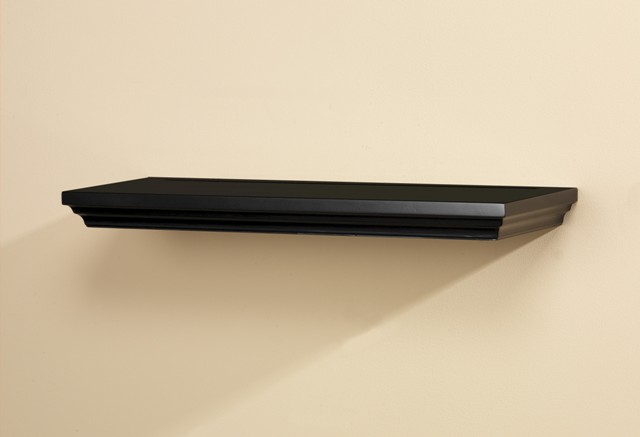 Wood Shelving Villages Black Straight Shelf, 24 in.