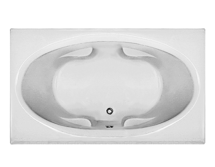 Picture of Reliance Baths R7142CRW-W Rectangular 71 x 42 in. Whirlpool Bathtub With Center Drain White Finish