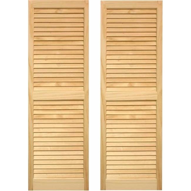 Pinecroft SHL43 Exterior Louvered Shutters 15 x 43 in. - Set of 2
