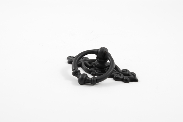 Cabinet Ring Pull with Backplate, Black
