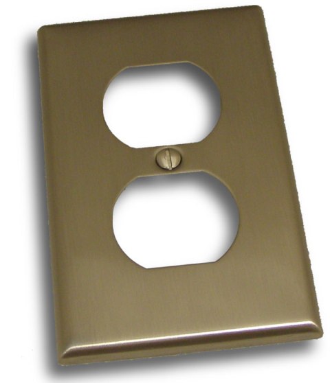 10814SN Single Receptacle Switch Plate- Satin Nickel