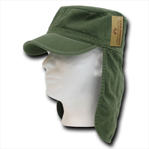 107-PL-OLI-07 Foreign Legion Flap Caps - Olive, Large And Extra Large