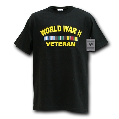 Military T-Shirt, WWII Vet, Black, Medium