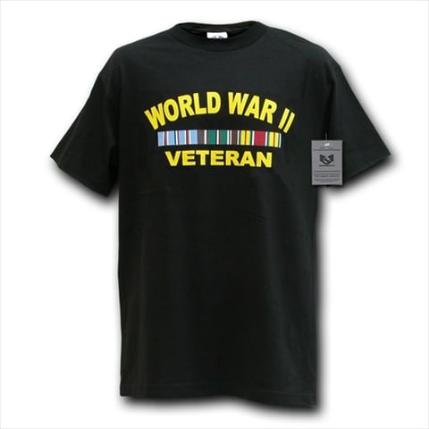 Military T-Shirt, WWII Vet, Black, 2X