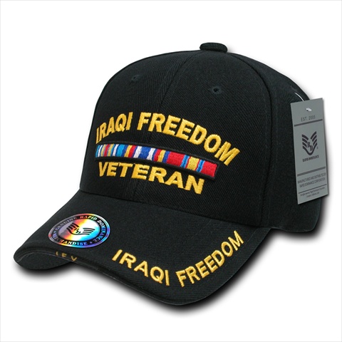 Picture of Rapid Dominance RD-IFV Deluxe Military Baseball Caps&#44; Iraqi Freedom Vet&#44; Black