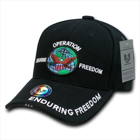 Picture of Rapid Dominance RD-OEF Deluxe Military Baseball Caps&#44; Op Enduring Freedom&#44; Black