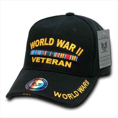 Picture of Rapid Dominance RD-WWV Deluxe Military Baseball Caps&#44; World War Ii Vet&#44; Black