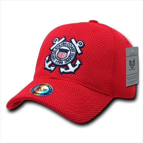 Rapiddominance Coast Guard Air Mesh Military Cap, Red