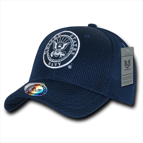 S002-NAVY-NVY Air Mesh Military Caps, Navy, Navy