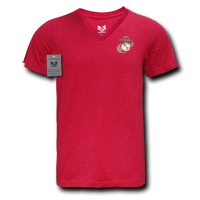 Military V-Neck Tee, Marine, Cardinal, Extra Large