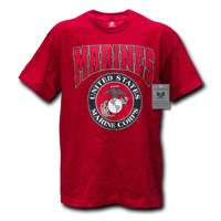 Classic Military T-Shirt- Marines- Cardinal- Medium