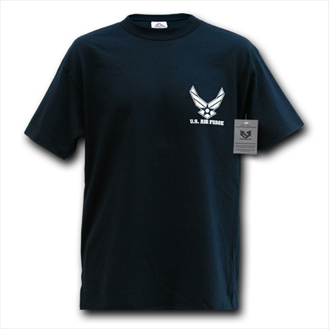Classic Military T-Shirt, Air Force Wing, Navy, Medium