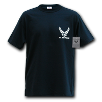 Classic Military T-Shirt, Air Force Wing, Navy, Large