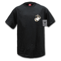 Basic Military T-Shirt- Marines- Black- Large