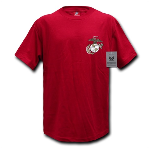 Basic Military T-Shirt, Marines, Cardinal, Medium