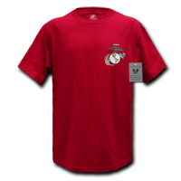 Basic Military T-Shirt, Marines, Cardinal, Large