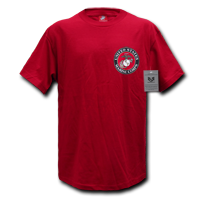 Basic Military T-Shirt, Marine Emb, Cardinal, Large