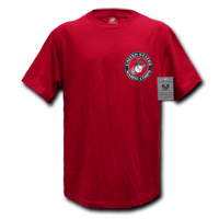 Basic Military T-Shirt, Marine Emb, Cardinal, Extra Large