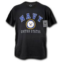 30 Single Tee Us Navy Classic, Black, Large