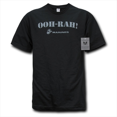 S28-OOH-BLK-01 Military Graphics T-Shirt- Ooh-Rah- Black- Small