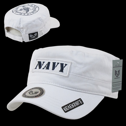 S88-NAVY Cadet Reversible Caps- Navy- White