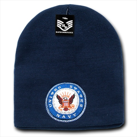 S90-NAV-EMB Classic Military Work Beanies- Navy Emb
