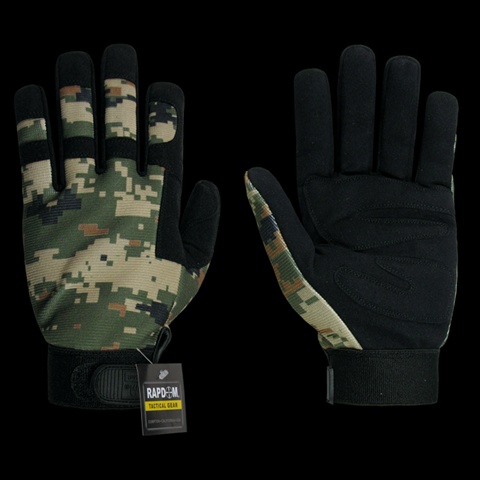 T09-PL-WDG-02 Digital Cameo Tactical Glove- Woodland- Medium