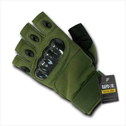 Half Finger Knuckle Glove - Olive Drab- Large