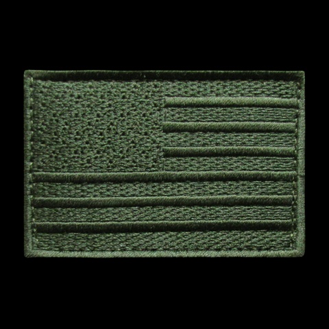 USA Flag Canvas Patch, Olive
