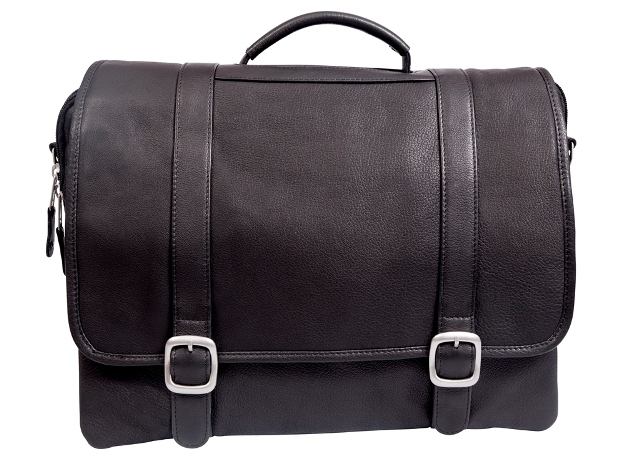 Willow Rock Computer Leather Briefcase, Black