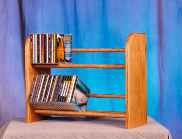 Picture of Wood Shed 201-L Solid Oak 2 Row Dowel CD Rack
