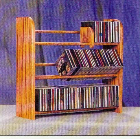 Picture of Wood Shed 301 Solid Oak 3 Row Dowel CD Rack