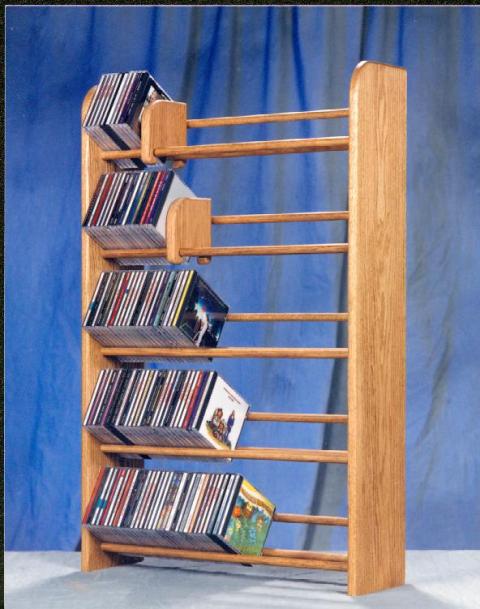 Picture of Wood Shed 501 Solid Oak 5 Row Dowel CD Rack