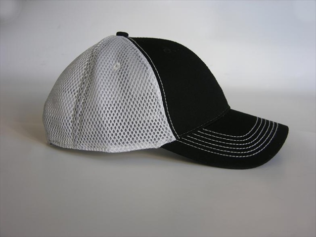 FA102 Fairway Cap Contrast Soft Mesh Back- Black- White